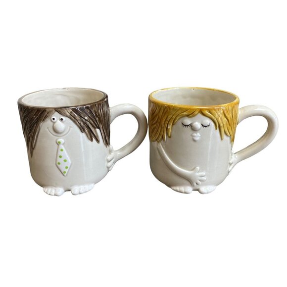 Vtg Fitz & Floyd Bob, Carol,Ted, Alice Mugs Swingers Movie Mug Funky Lot Of 2 - Picture 1 of 9